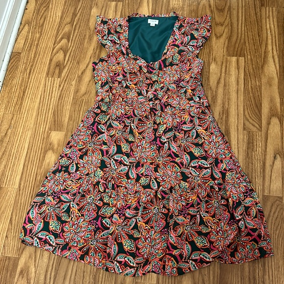 J.Crew Ruffle V-Neck Mini Dress SZ 6 - Picture 5 of 10